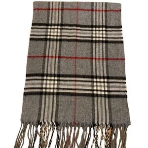 V. Fraas USA Gray Plaid Acrylic Scarf